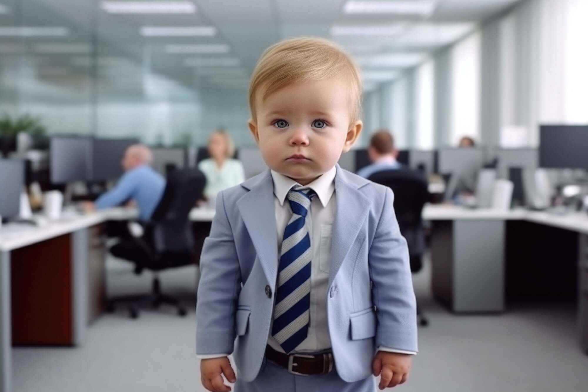 Does CEO age really matter? Image of a toddler in a suit.